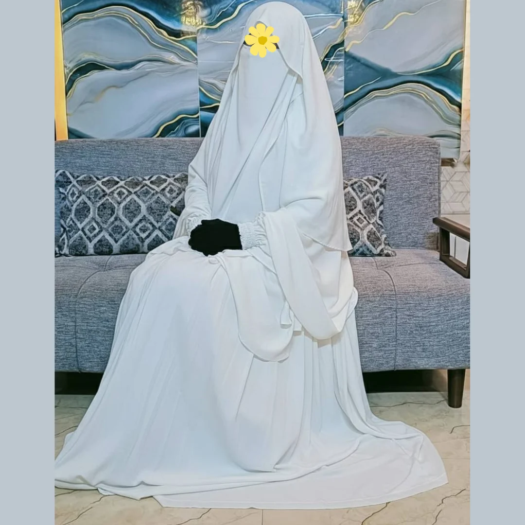 🌸 Cherry Fabrics Hoodie Hijab, Nose Niqab & Burkha Set Muttaki102